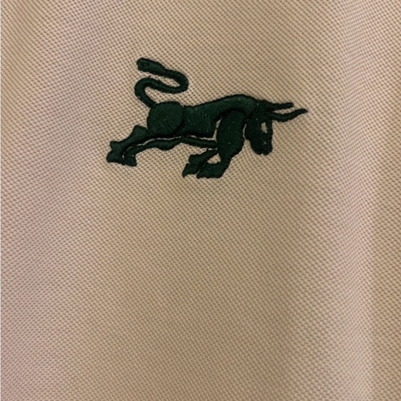 Prada White and Green Polo Shirt with Embroidered Logo - Picture 3 of 4